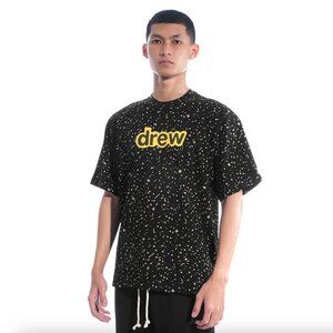 Drew House Cotton Starry Night Black White Space Print Logo Short Sleeve T-shirt